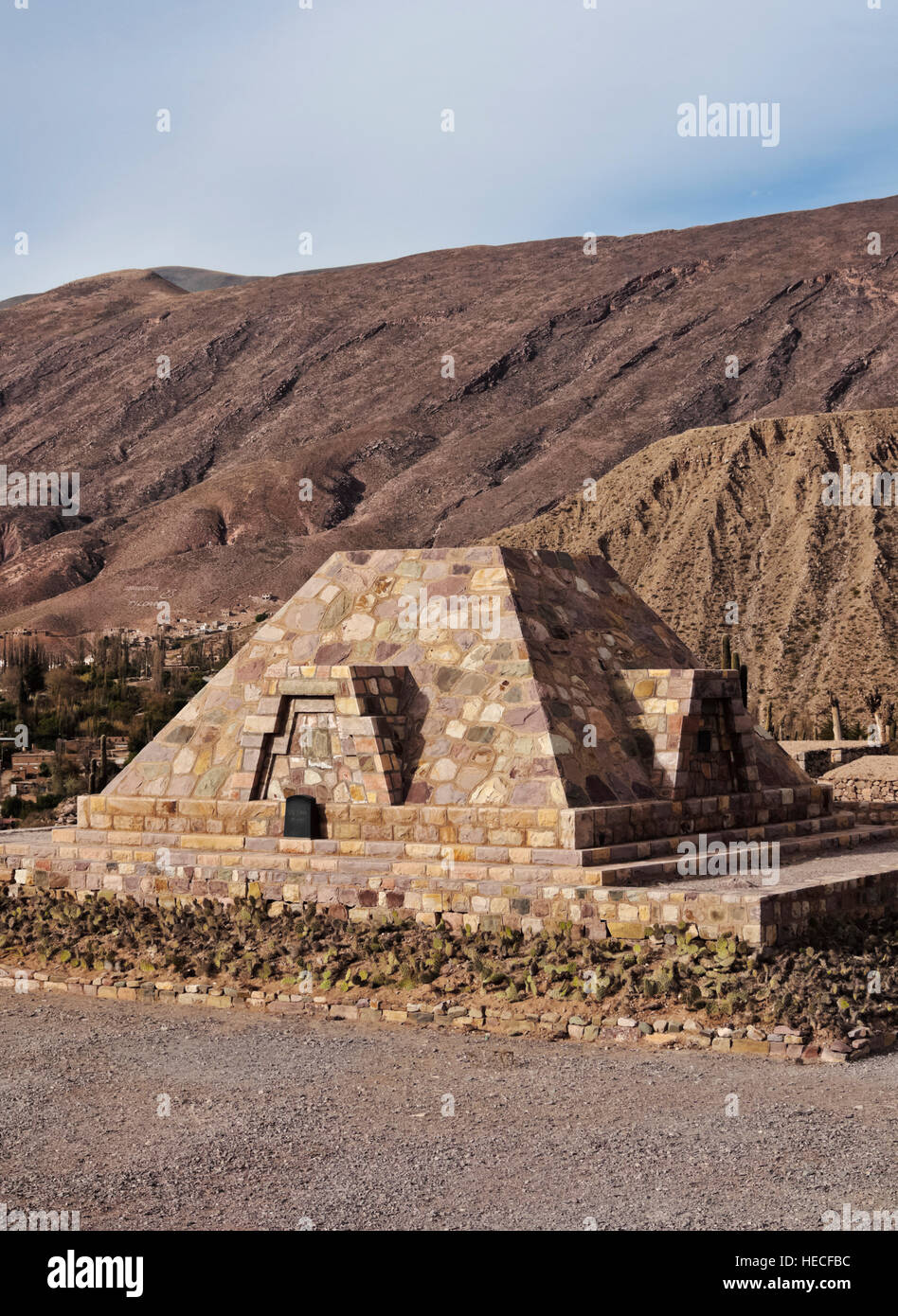 Argentina, Jujuy Province, Tilcara, View of the Pucara de Tilcara, pre-Inca fortification ruins, now museum. Stock Photo