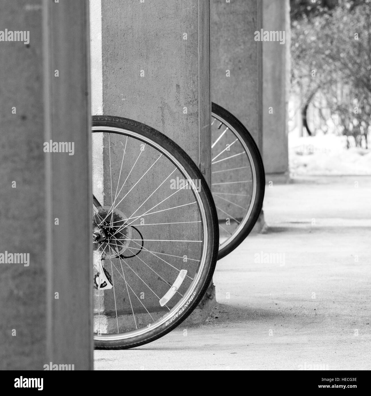 Japan bicycles parking Black and White Stock Photos & Images - Alamy