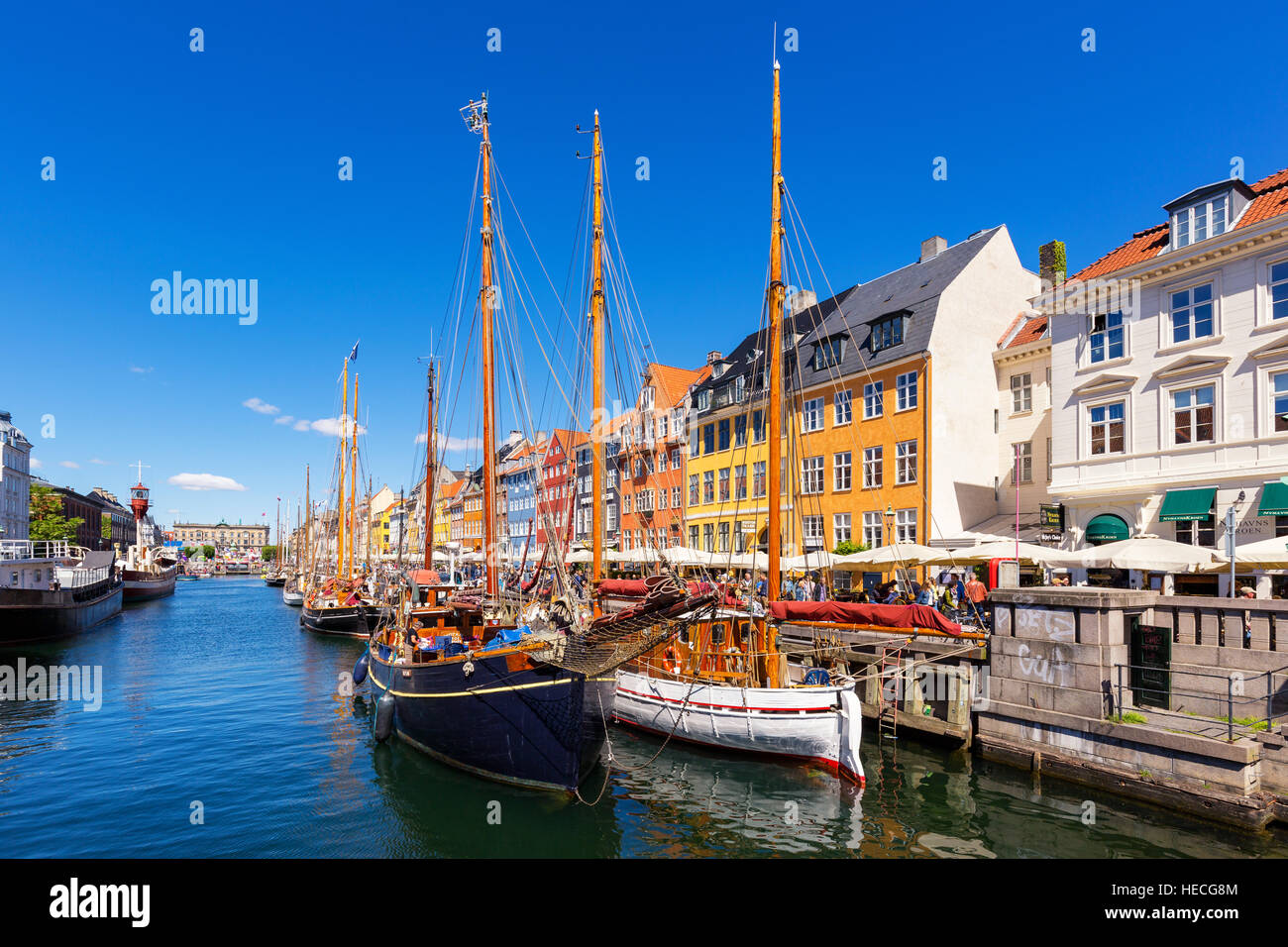 Nyhavn Canal, Copenhagen, Denmark Stock Photo