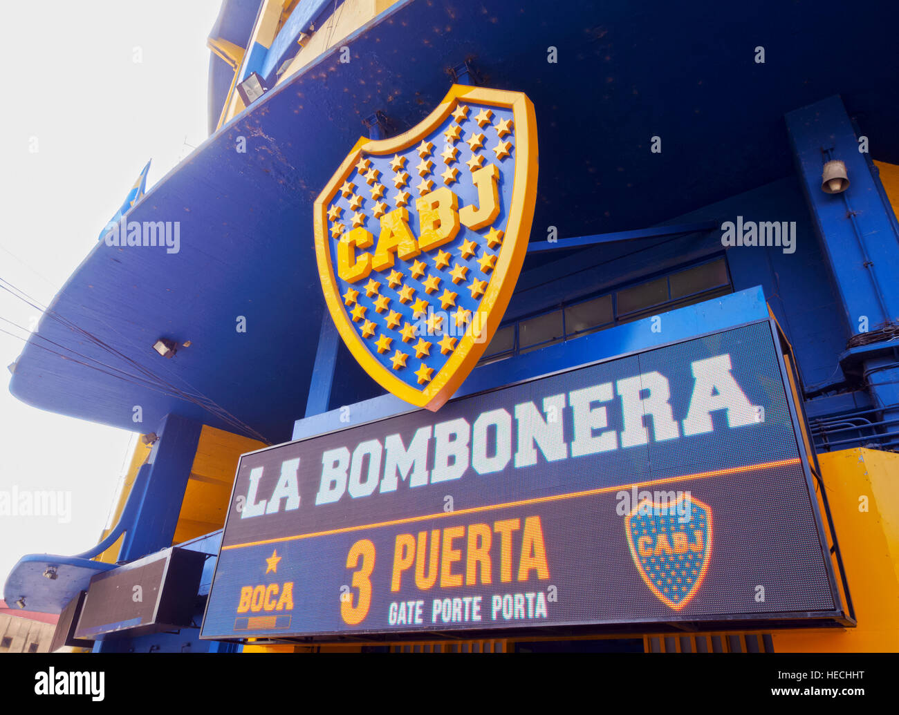 Argentina, Buenos Aires Province, City of Buenos Aires, La Boca, View of La Bombonera Stadium. Stock Photo