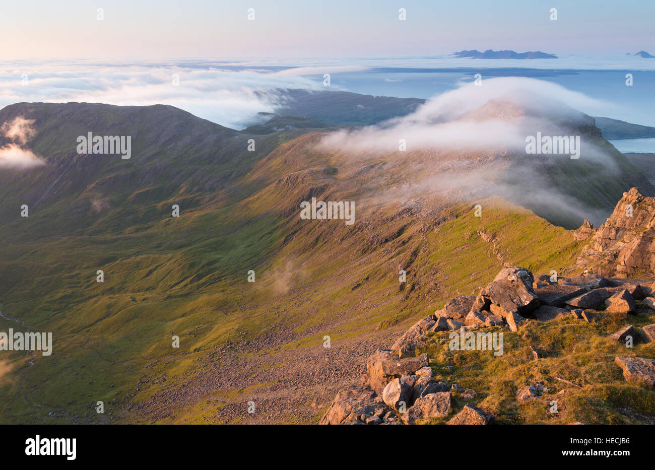 Hallival from Askival, Isle of Rum, Inner Herbides, Scotland Stock Photo