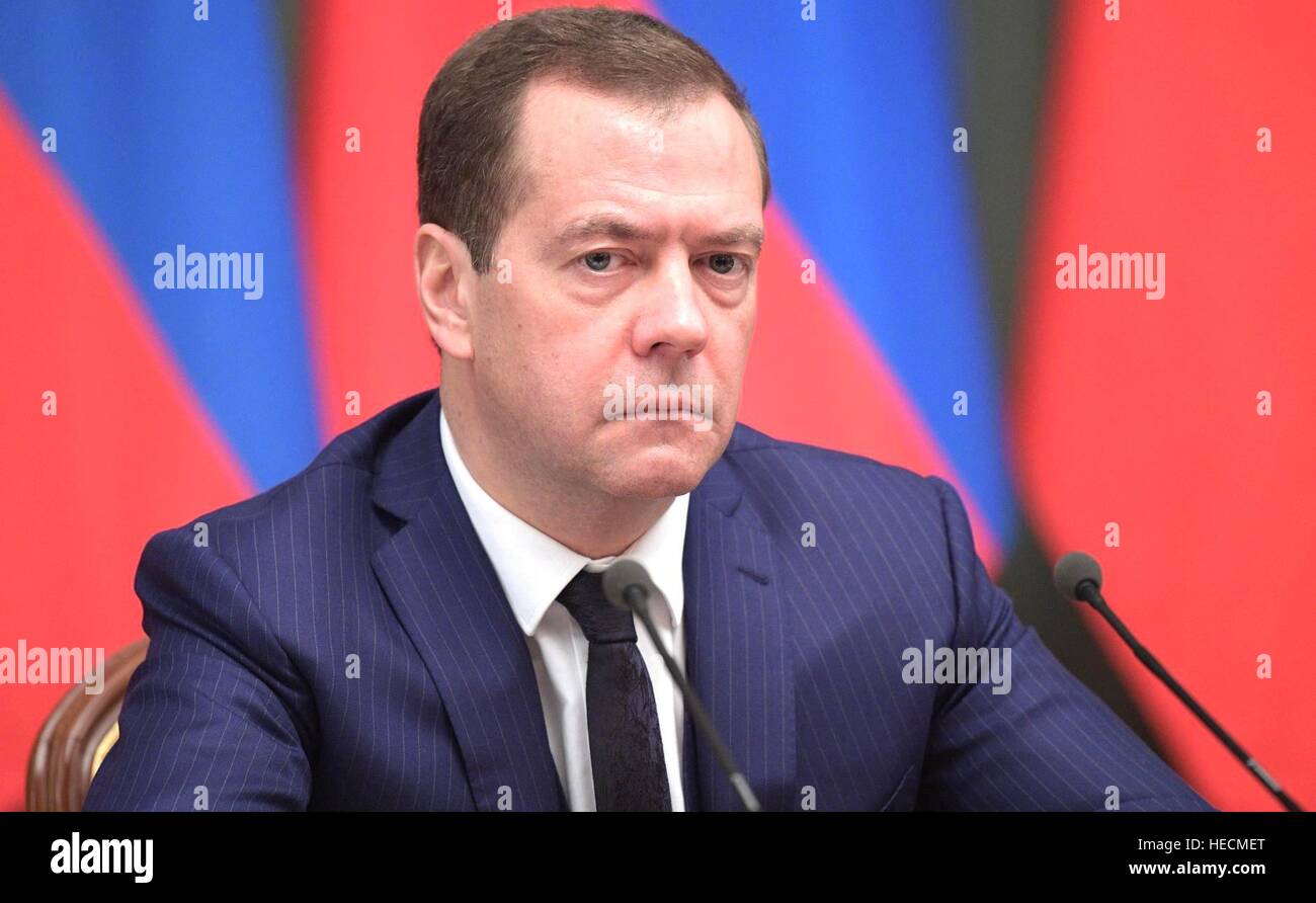 Russian Prime Minister Dmitry Medvedev during the annual Stock