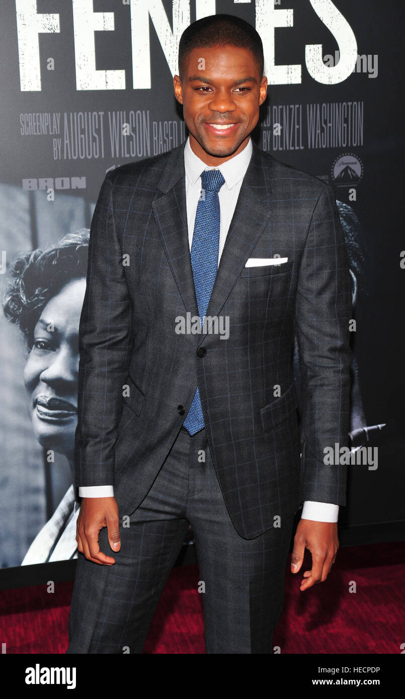 New York, USA. 19th Dec, 2016. Jovan Adepo attends the 'Fences' New York screening at Rose Theater, Jazz at Lincoln Center on December 19, 2016 in New York City.  Credit: MediaPunch Inc/Alamy Live News Stock Photo