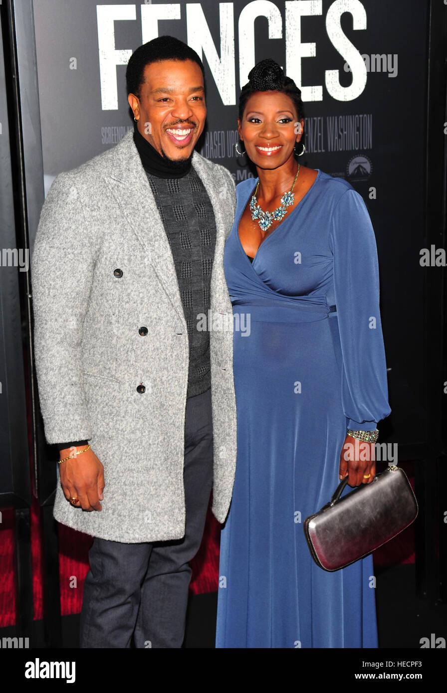 New York, USA. 19th Dec, 2016. Russell Hornsby, Denise Walker attends the  'Fences' New York screening at Rose Theater, Jazz at Lincoln Center on  December 19, 2016 in New York City. Credit: