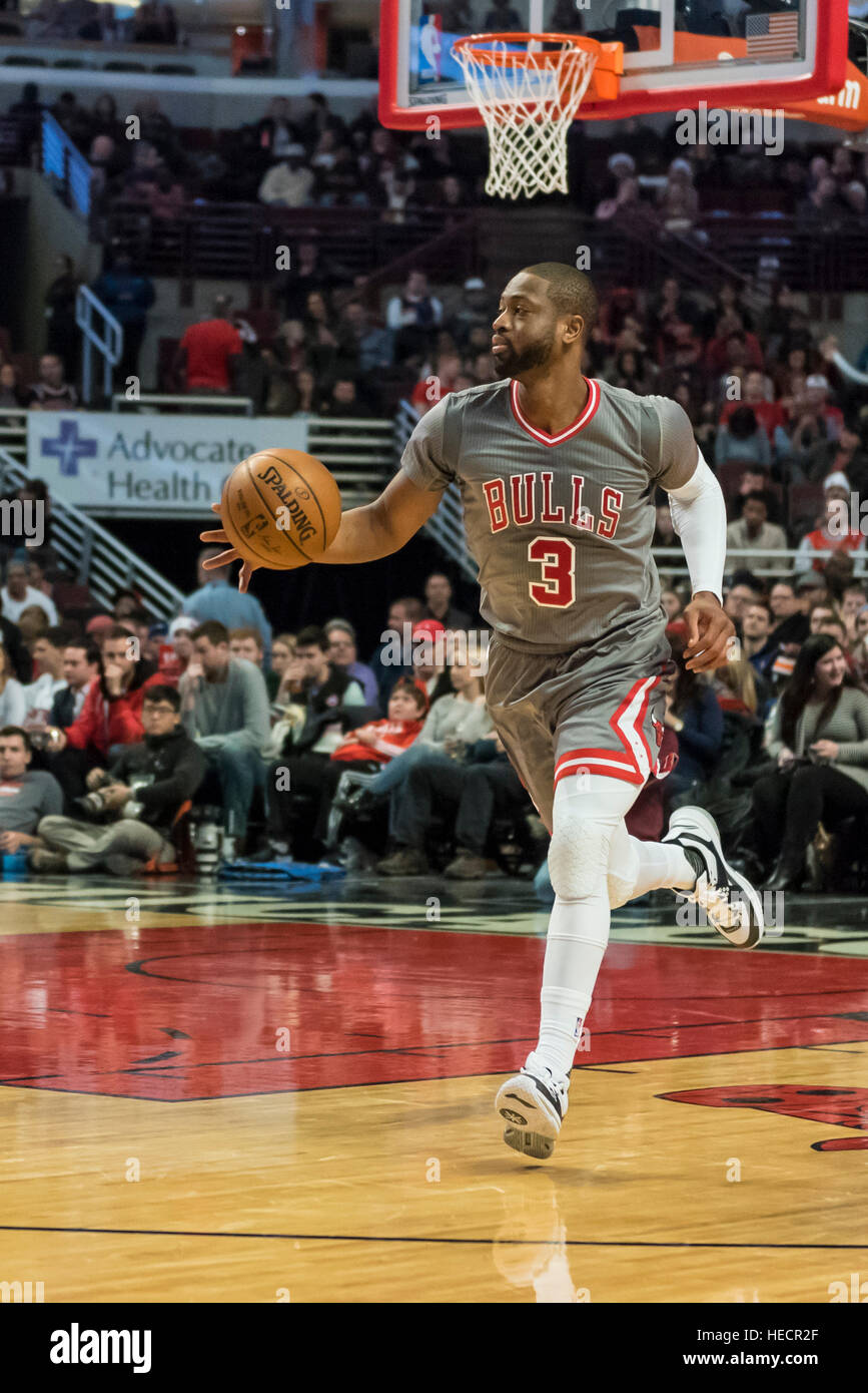 Chicago, USA. 19 December 2016. Bulls guard (3), Dwyane Wade, in