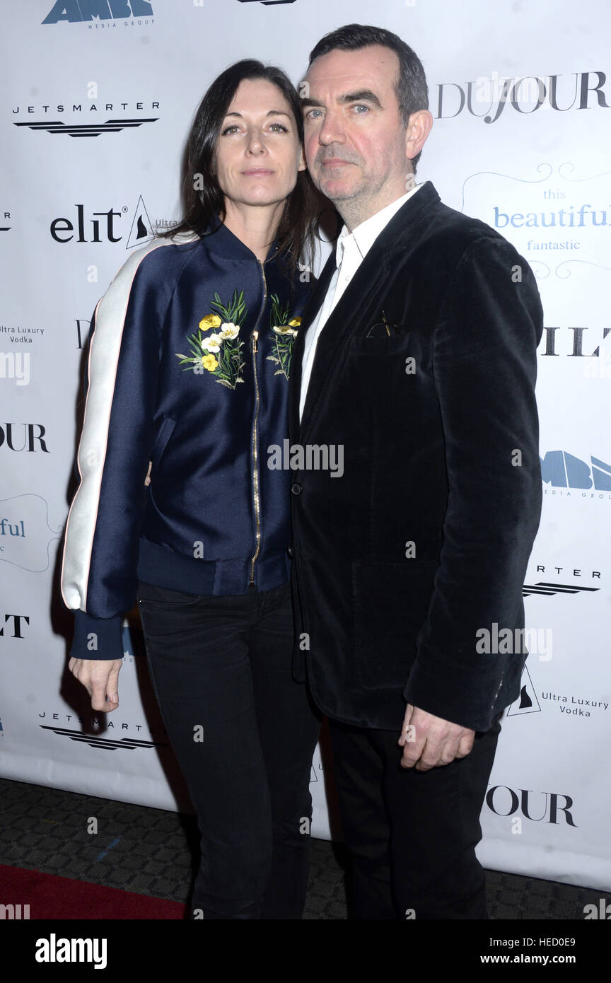 Mary McCartney mit Ehemann Simon Aboud beim Screening des Kinofilms 'This Beautiful Fantastic' im SVA Theatre. New York, 19.12.2016 | Verwendung weltweit Stock Photo