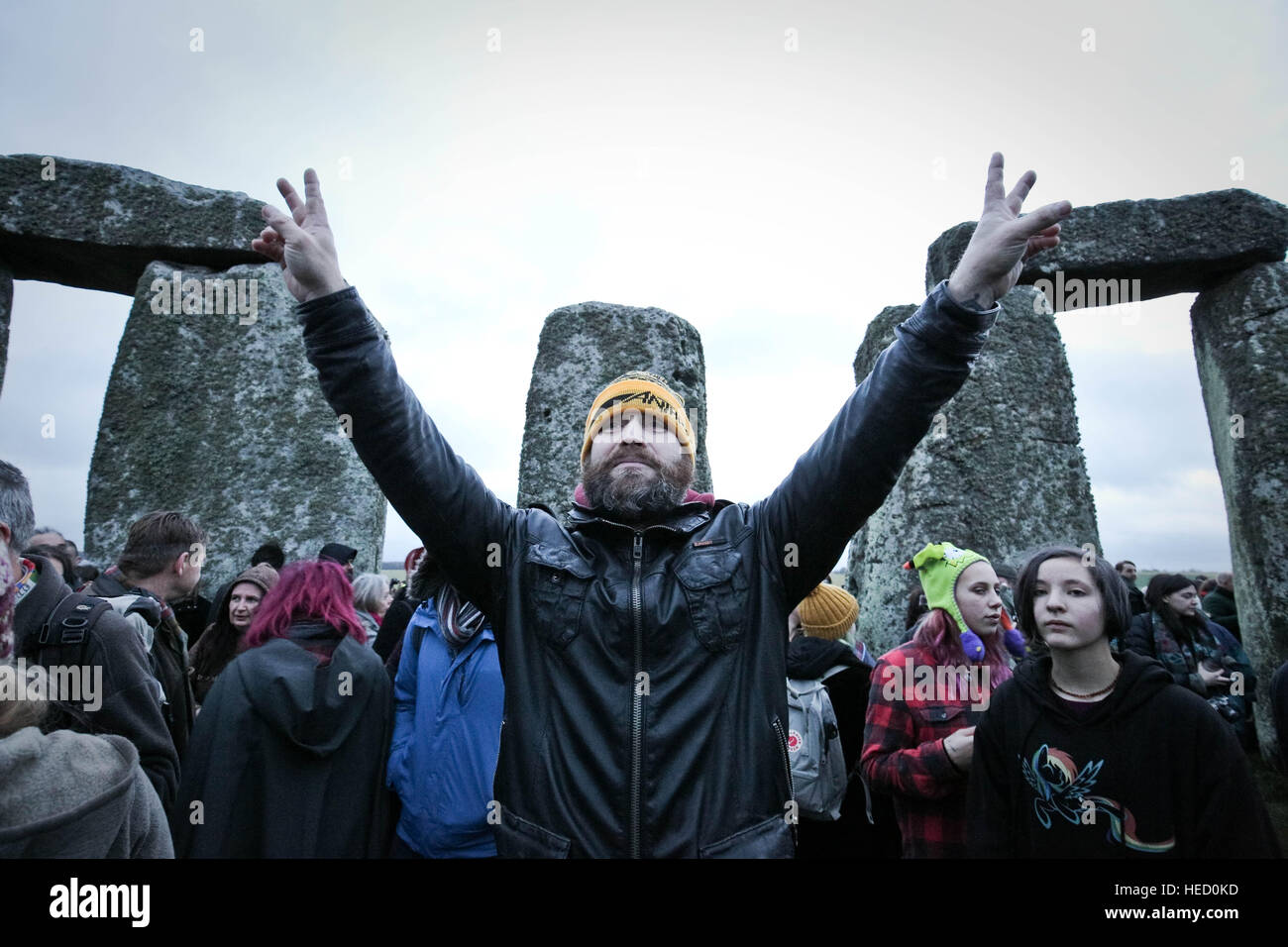 Wiltshire, UK. 21st December, 2016. Winter Solstice Celebrations at