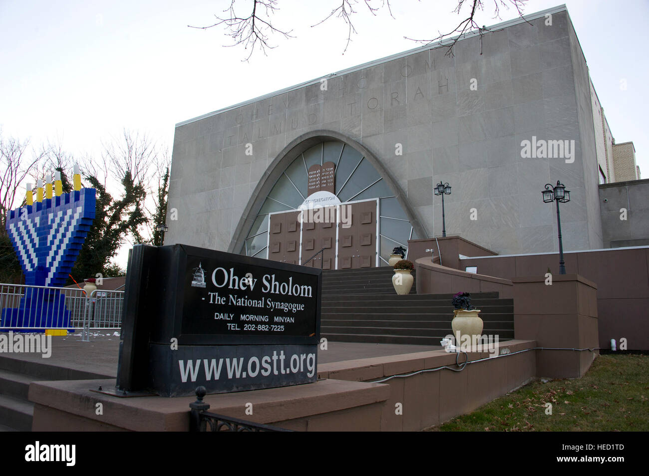 Ohev Sholom - The National Synagogue (previously Ohev Sholom Talmud Torah) at 1600 Jonquil Street, NW Washington, DC 20012 on Thursday, December 15, 2016. The synagogue can trace its roots back to the 19th century when Moses Reuben Yoelson, the father of the late entertainer Al Jolson once served as its cantor. Credit: Ron Sachs/CNP (RESTRICTION: NO New York or New Jersey Newspapers or newspapers within a 75 mile radius of New York City) - NO WIRE SERVICE- Photo: Ron Sachs/Consolidated/dpa Stock Photo