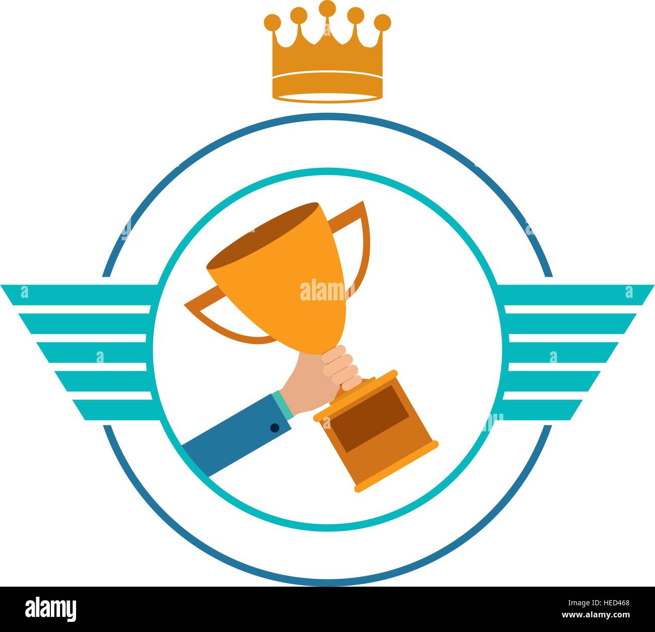 Trophy inside label icon. Competition success sport and challenge theme ...