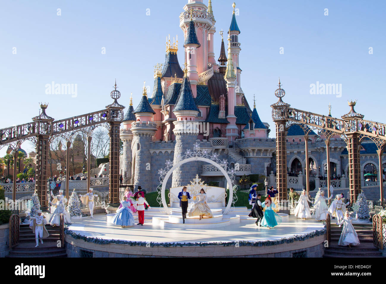 Royal Christmas wishes at Disneyland Paris Marne La Vallee France Stock Photo