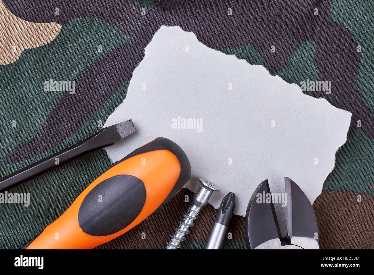 Blank paper and tools Stock Photo - Alamy