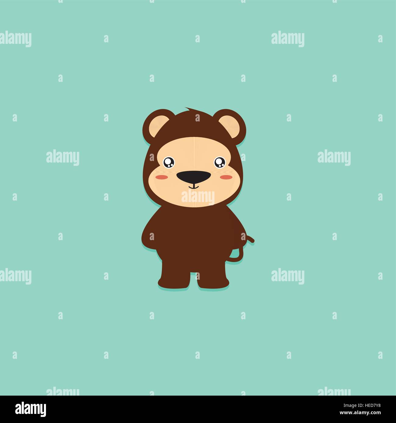 Cute Cartoon Monkey Stock Vector Image & Art - Alamy