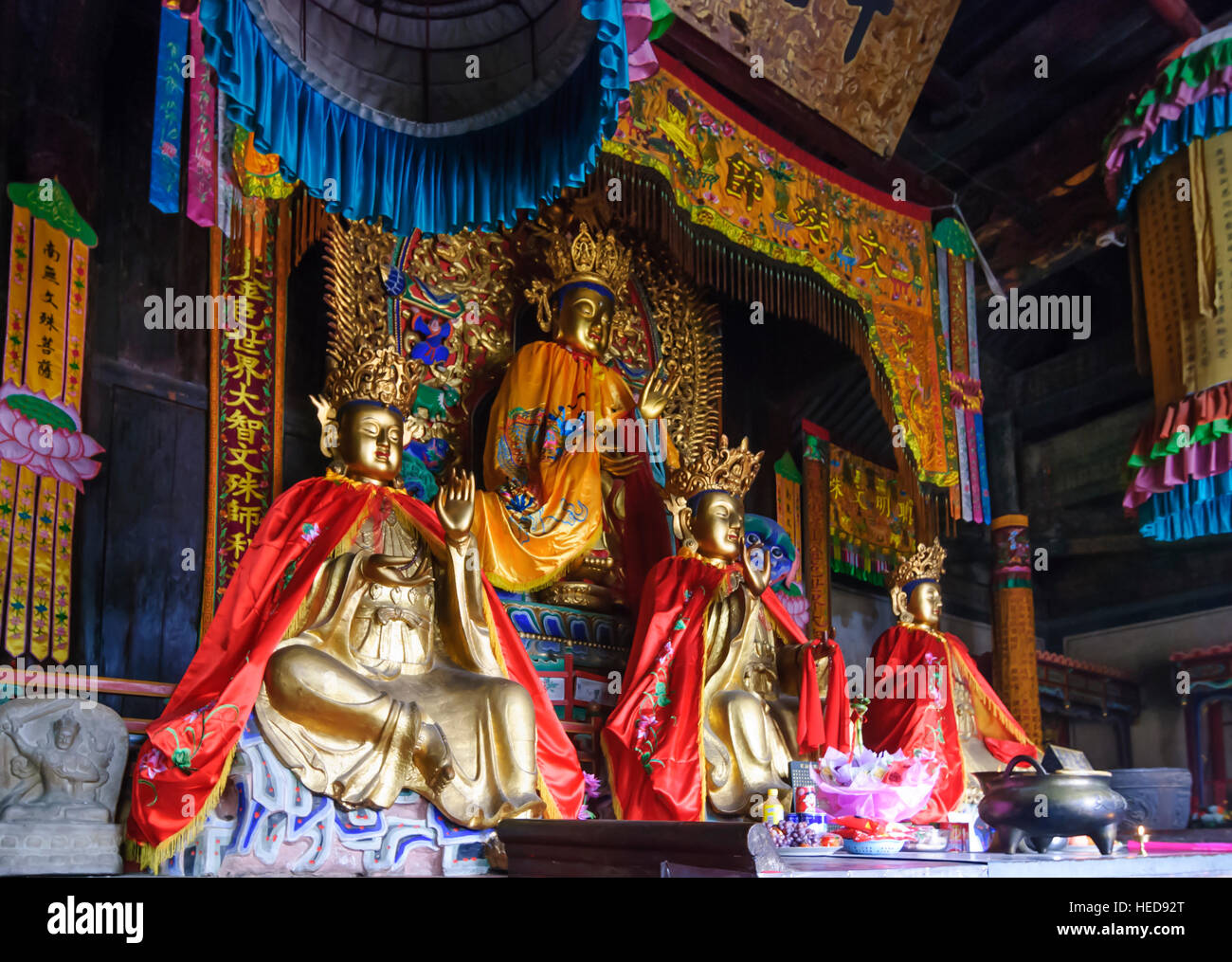 Taihuai: Wutai Shan, one of the four sacred mountains of Buddhism in China; Xiantong Temple; Great Manjusri Hall, Shanxi, China Stock Photo