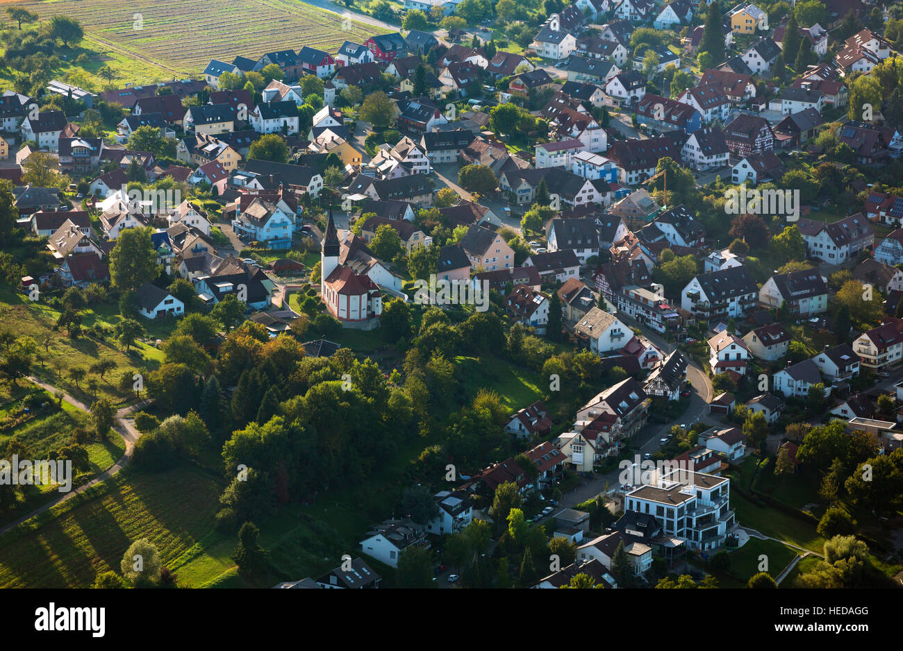 Aerial view, Dingelsdorf, Konstanz, Baden-Württemberg, Germany Stock Photo