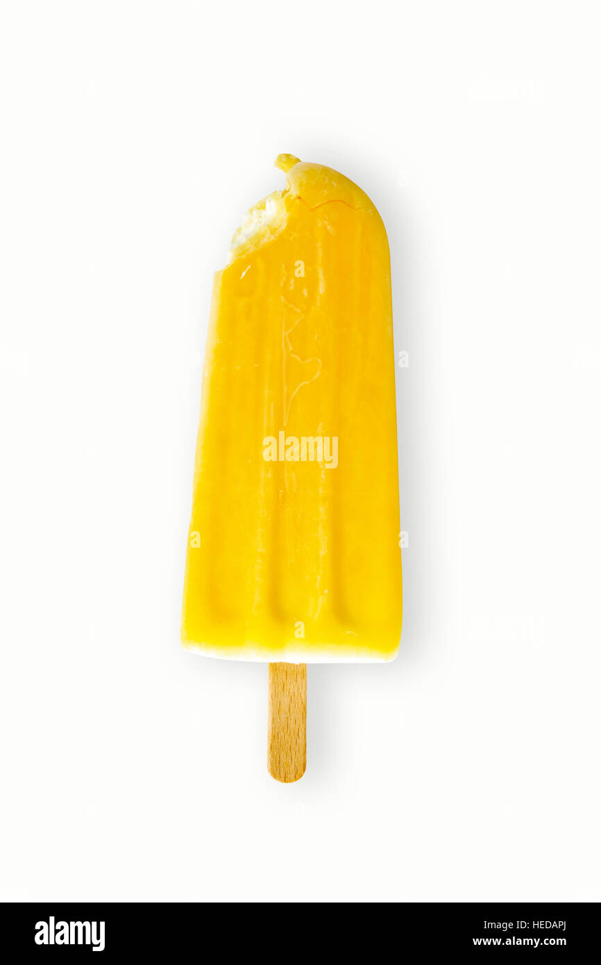 Popsicle, ice lolly or ice pop, vanilla and lemon sorbet ice cream