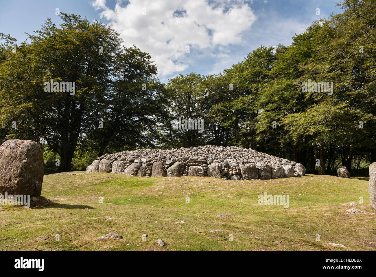 North East Passage Grave at Clava Cairns in Scotland. Stock Photo