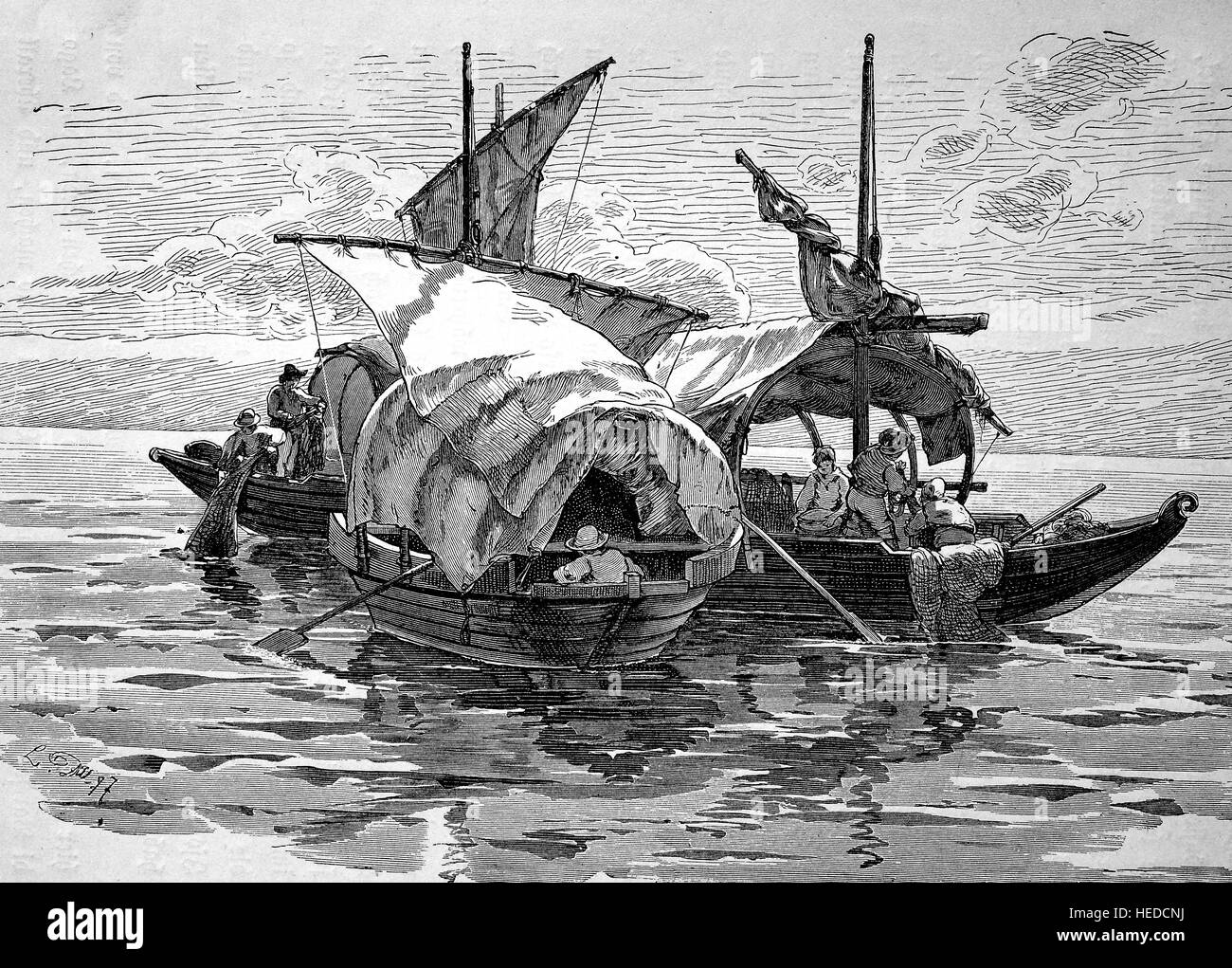 White fishing boat Black and White Stock Photos & Images - Alamy