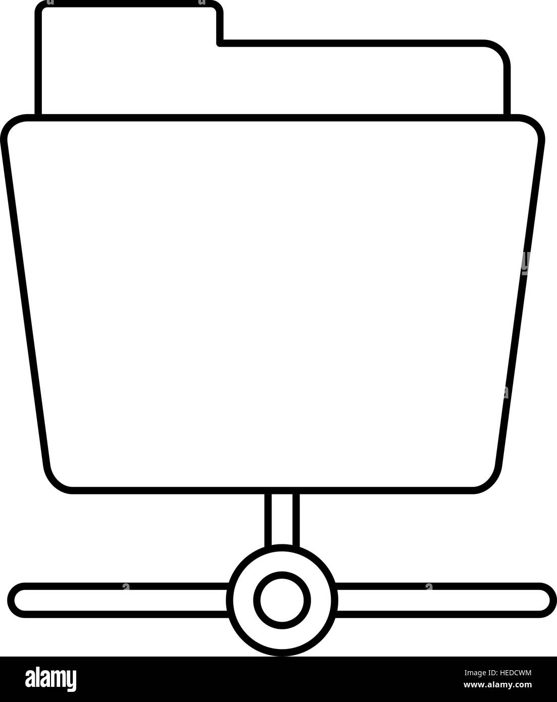 data server folder security system technology outline Stock Vector ...