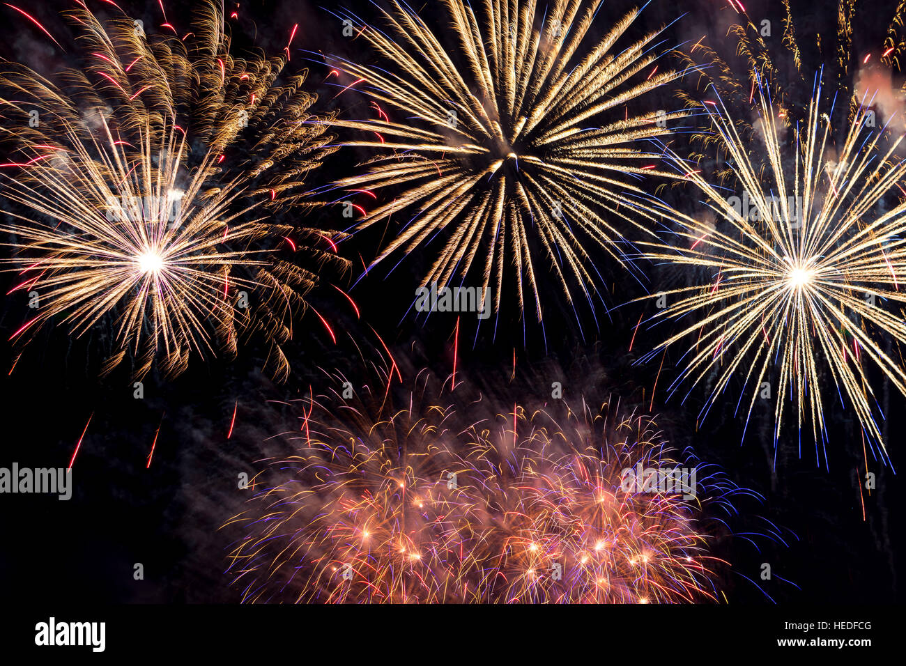 Colourful fireworks during a celebration Stock Photo