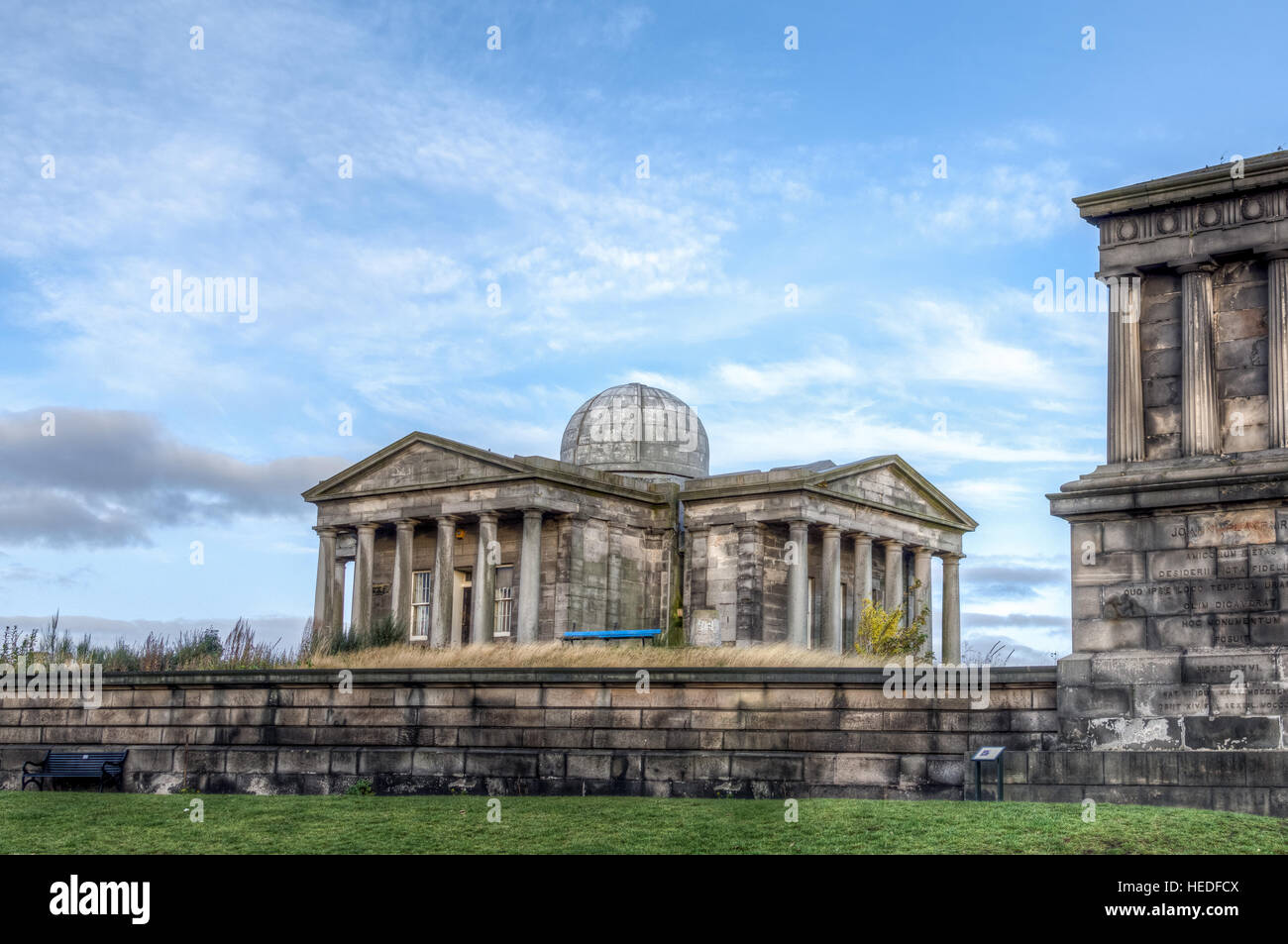 Calton Hill monument and observatory in Edinburgh,  Scotland, UK Stock Photo