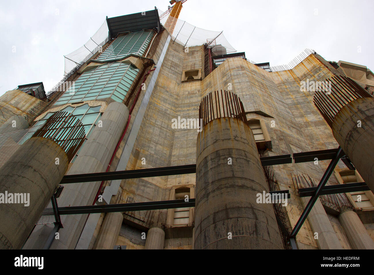 Spain, Barcelona, November 26, 2016 - Construction Sagrada Familia in the Barselona. Only for editorial use. Stock Photo