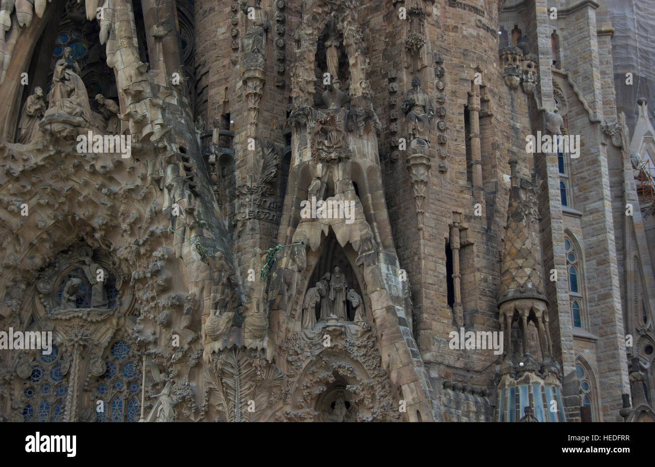 Sacred Family. Famous church under construction in Barcelona. Spain. Stock Photo