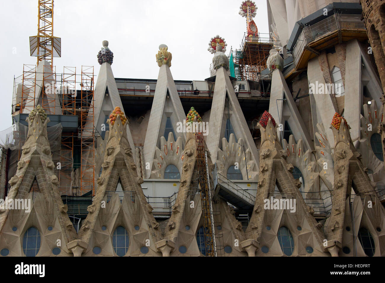 Sacred Family. Famous church under construction in Barcelona. Spain. Stock Photo