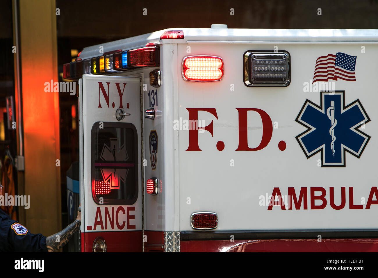 An ambulance is seen in a street of New York City Stock Photo Alamy