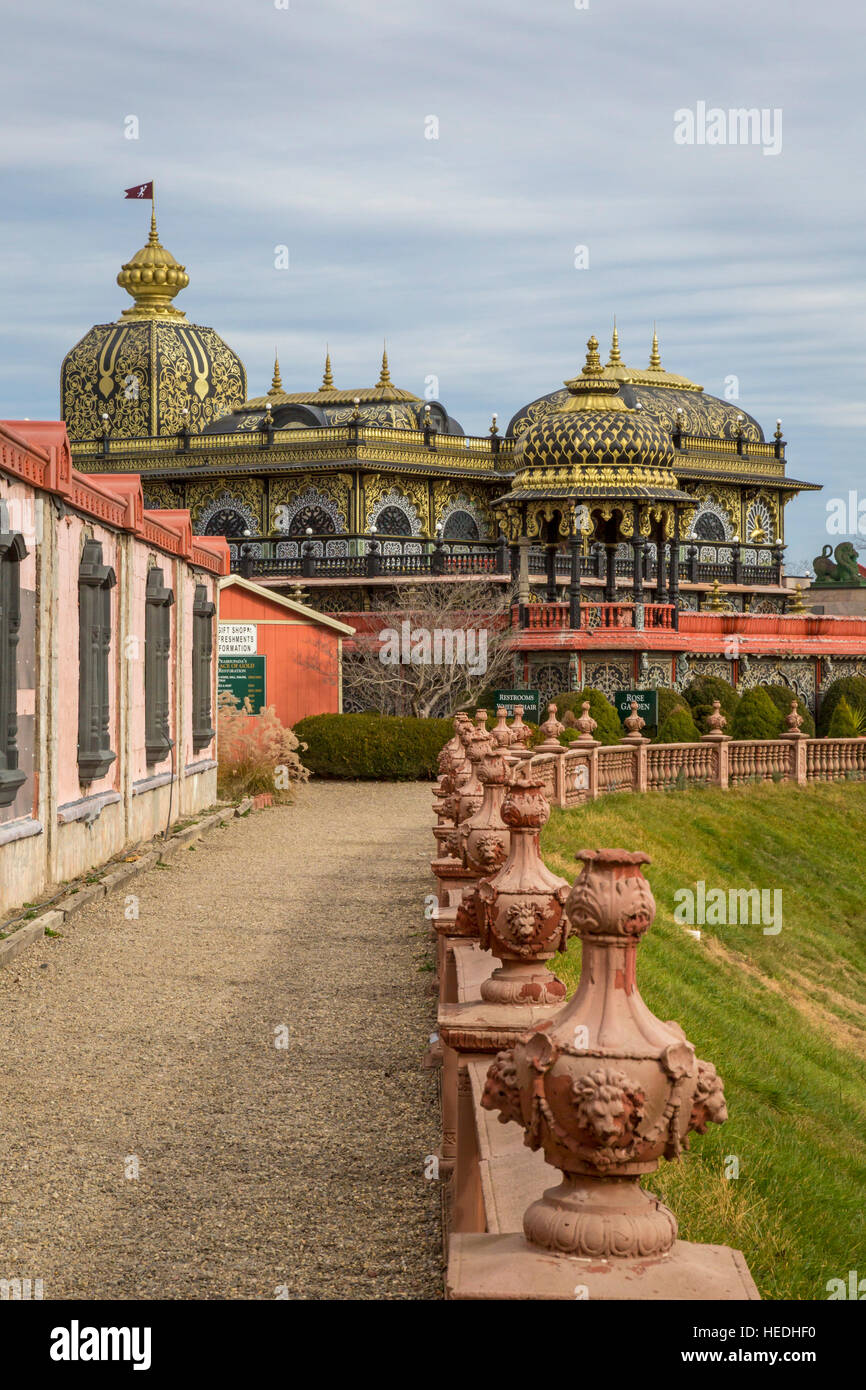 New Vrindaban, West Virginia - Prabhupada's Palace of Gold, a pilgrimage site for the Hare Krishna movement. The palace is part of spiritual center wh Stock Photo