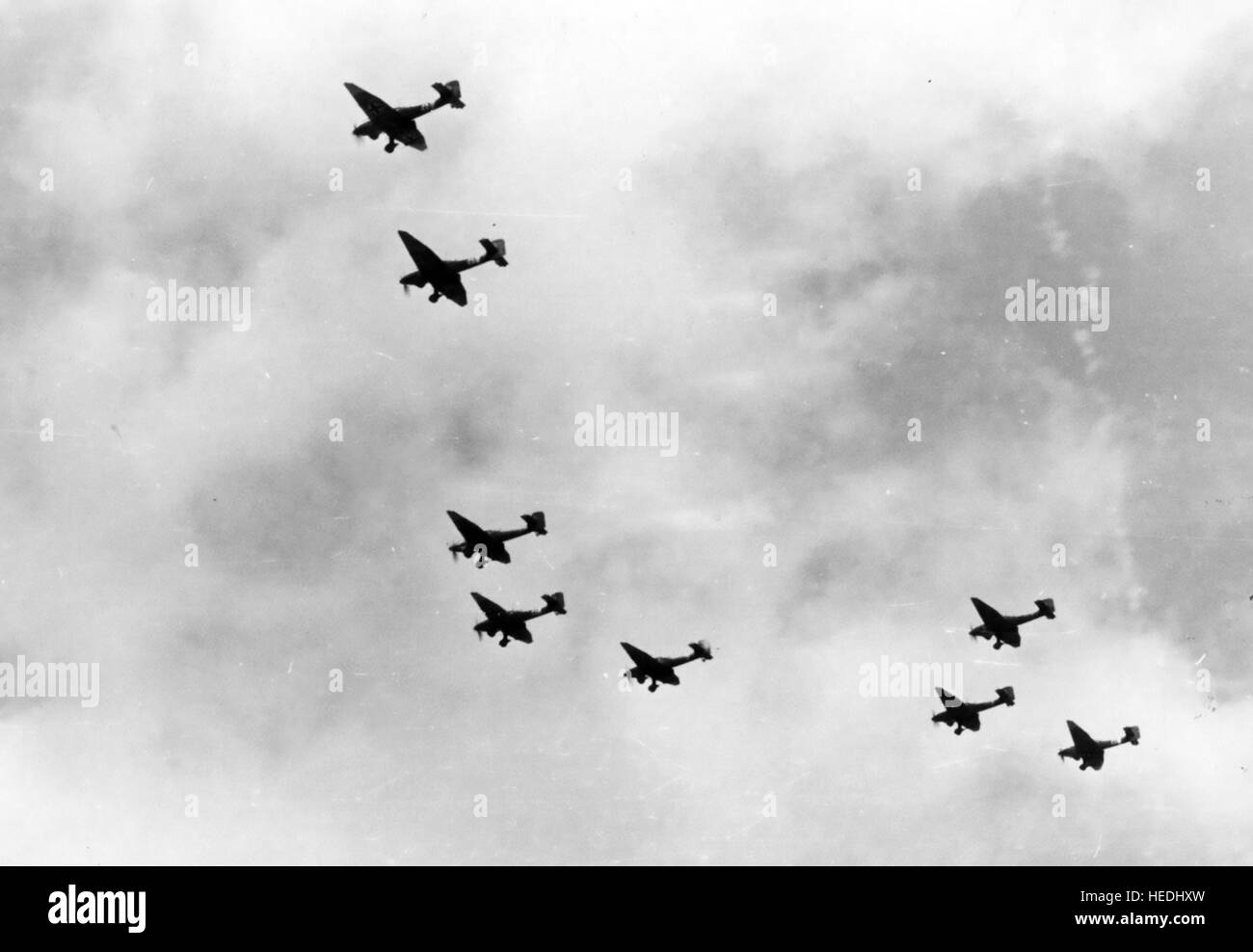 JUNKERS Ju 87 Stukas in formation about 1941 Stock Photo
