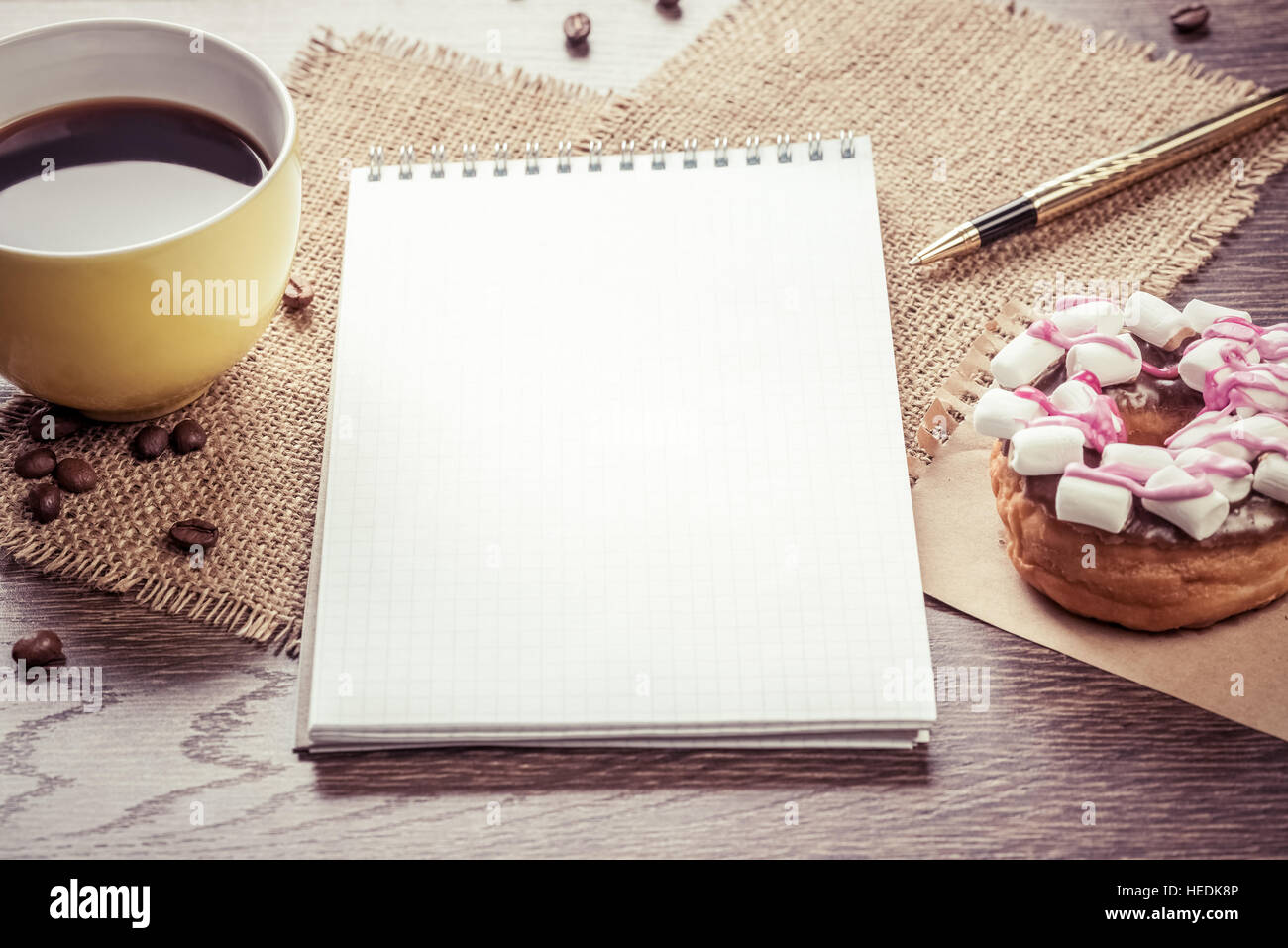 Coffee break with snack Stock Photo Alamy