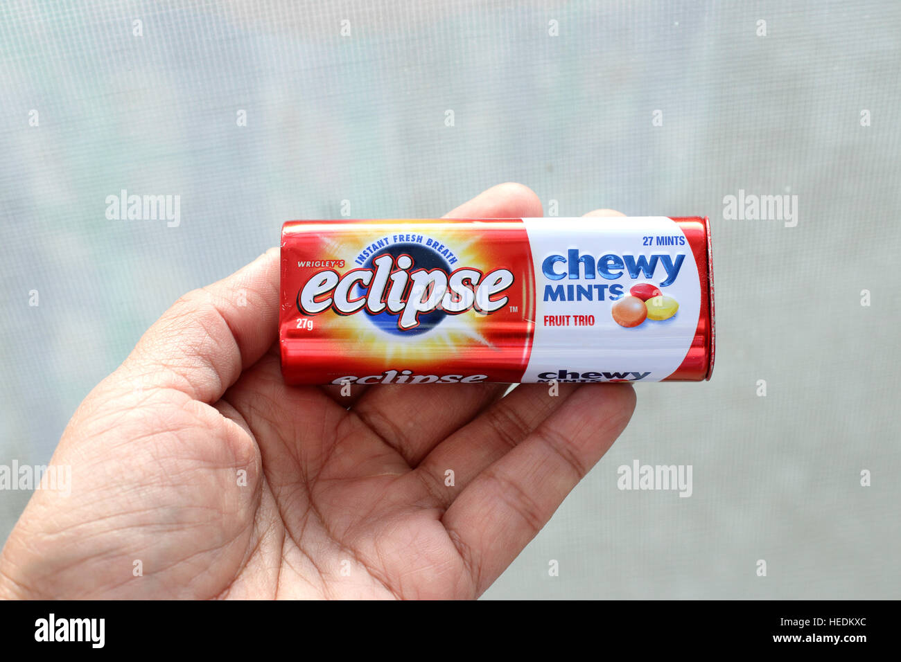 Australian Eclipse Chewy Mints isolated against white background Stock