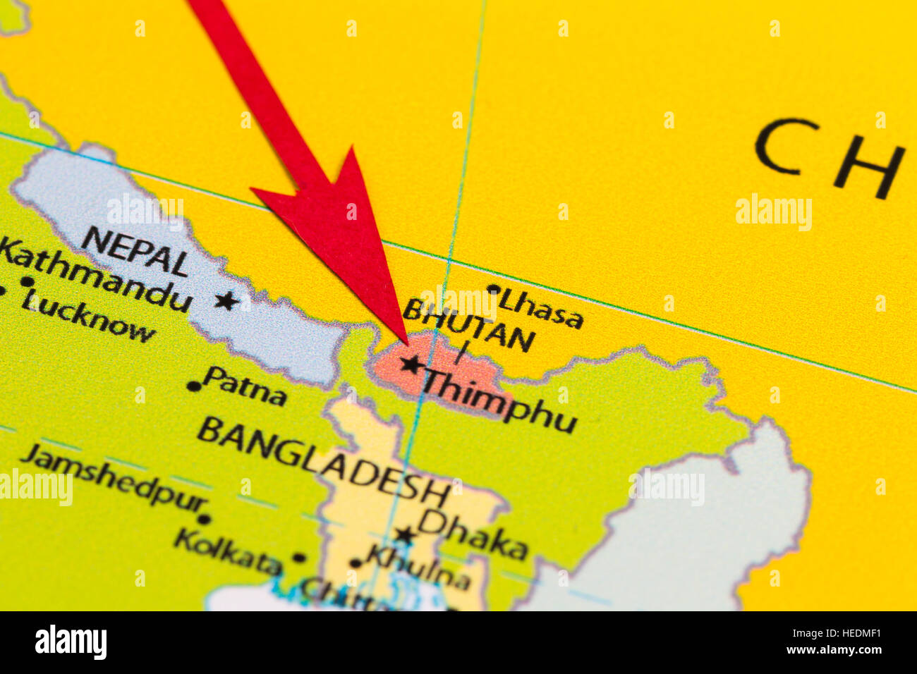 Bhutan map hires stock photography and images Alamy