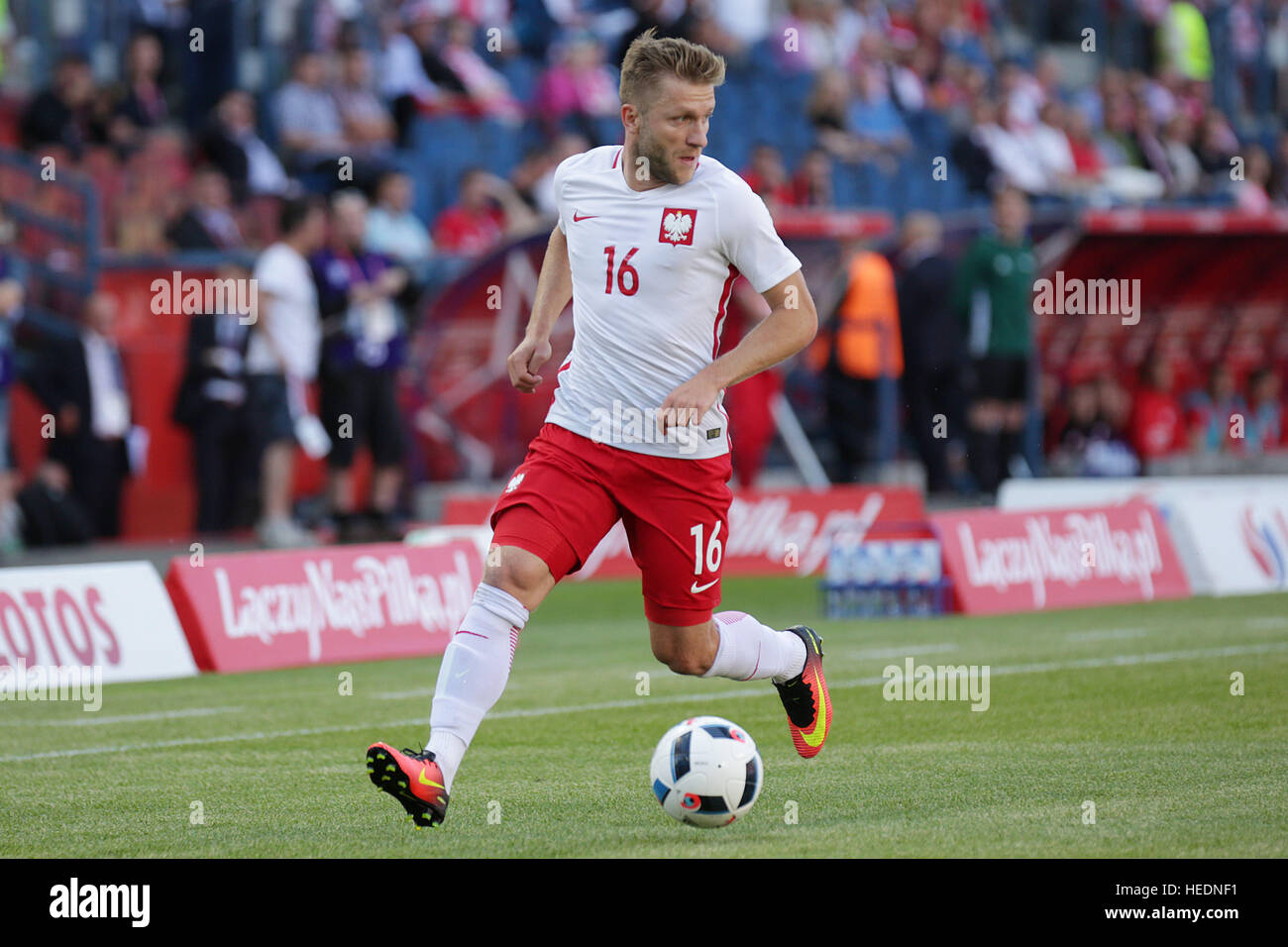 KRAKOW, POLAND - June 06, 2016: Inernational Friendly football game Poland - Lithuania o/p Jakub Kuba Blaszczykowski © Marcin Kadziolka/Press Photo Ce Stock Photo