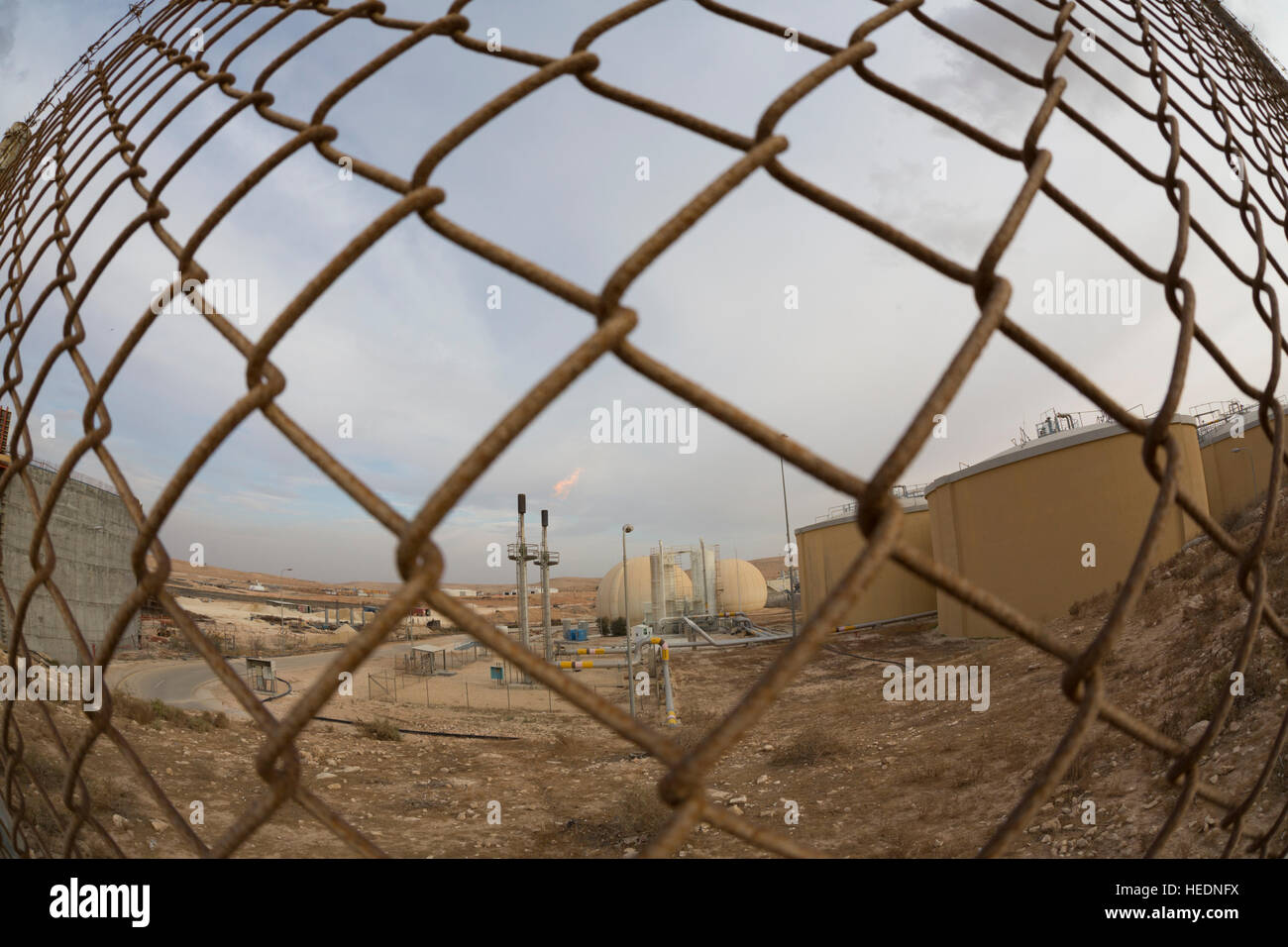 As-Samra waste water treatment plant in Zarqa, Jordan. Stock Photo