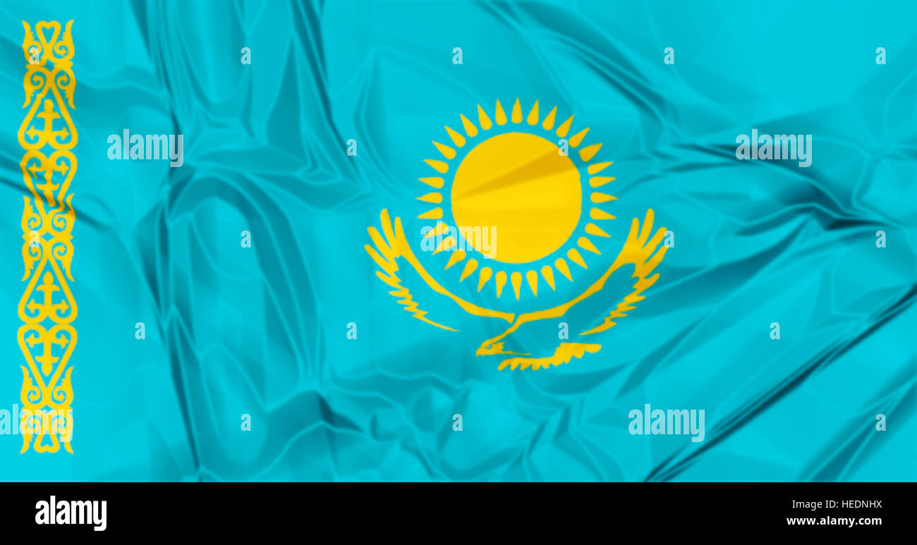 Flag of Kazakhstan Stock Photo Alamy