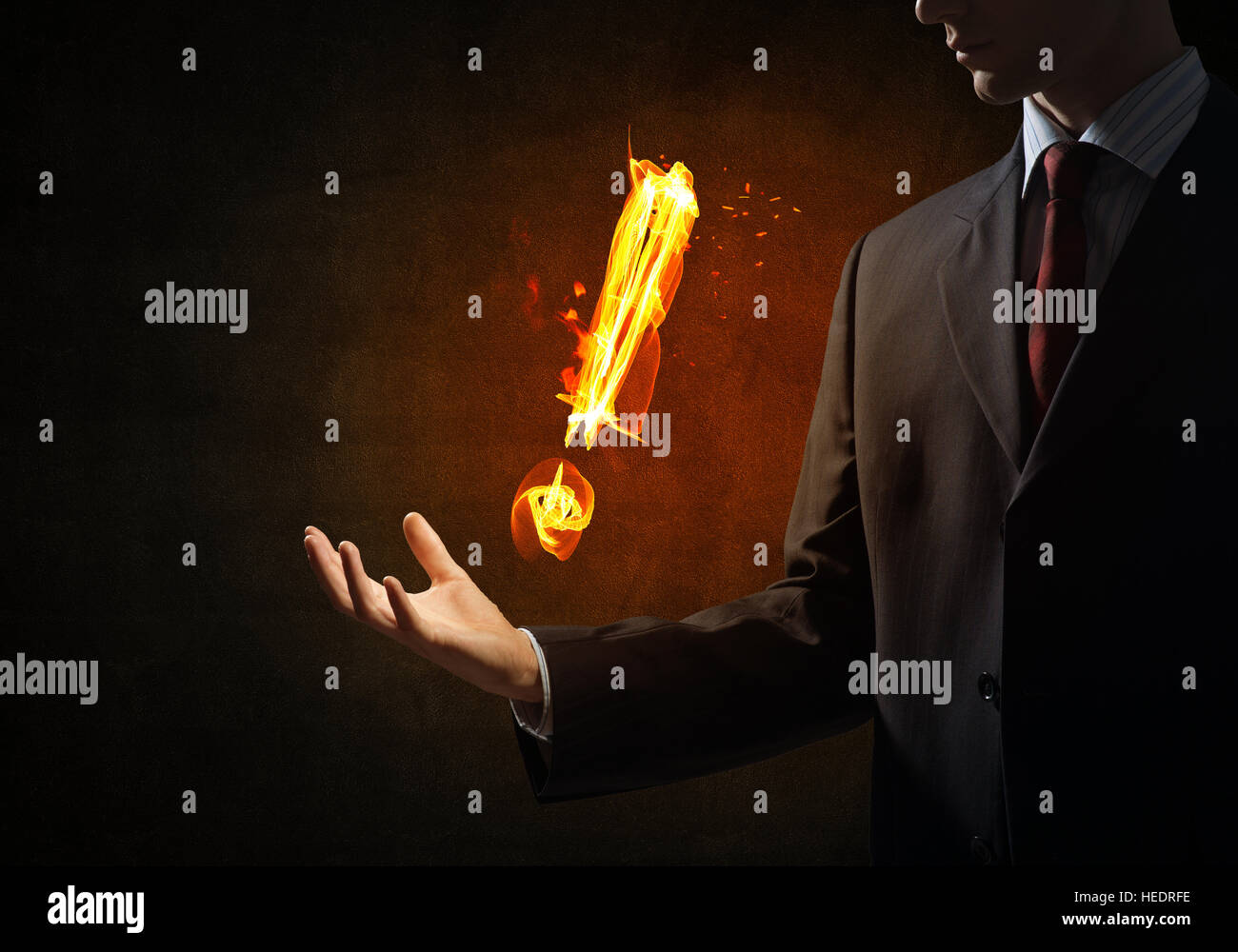 Fire exclamation mark Stock Photo Alamy
