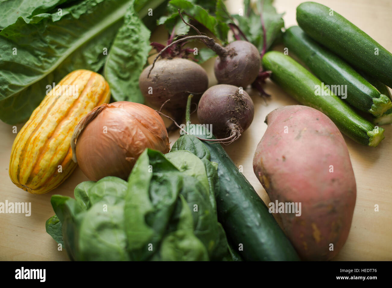a variety of organic vegetables Stock Photo