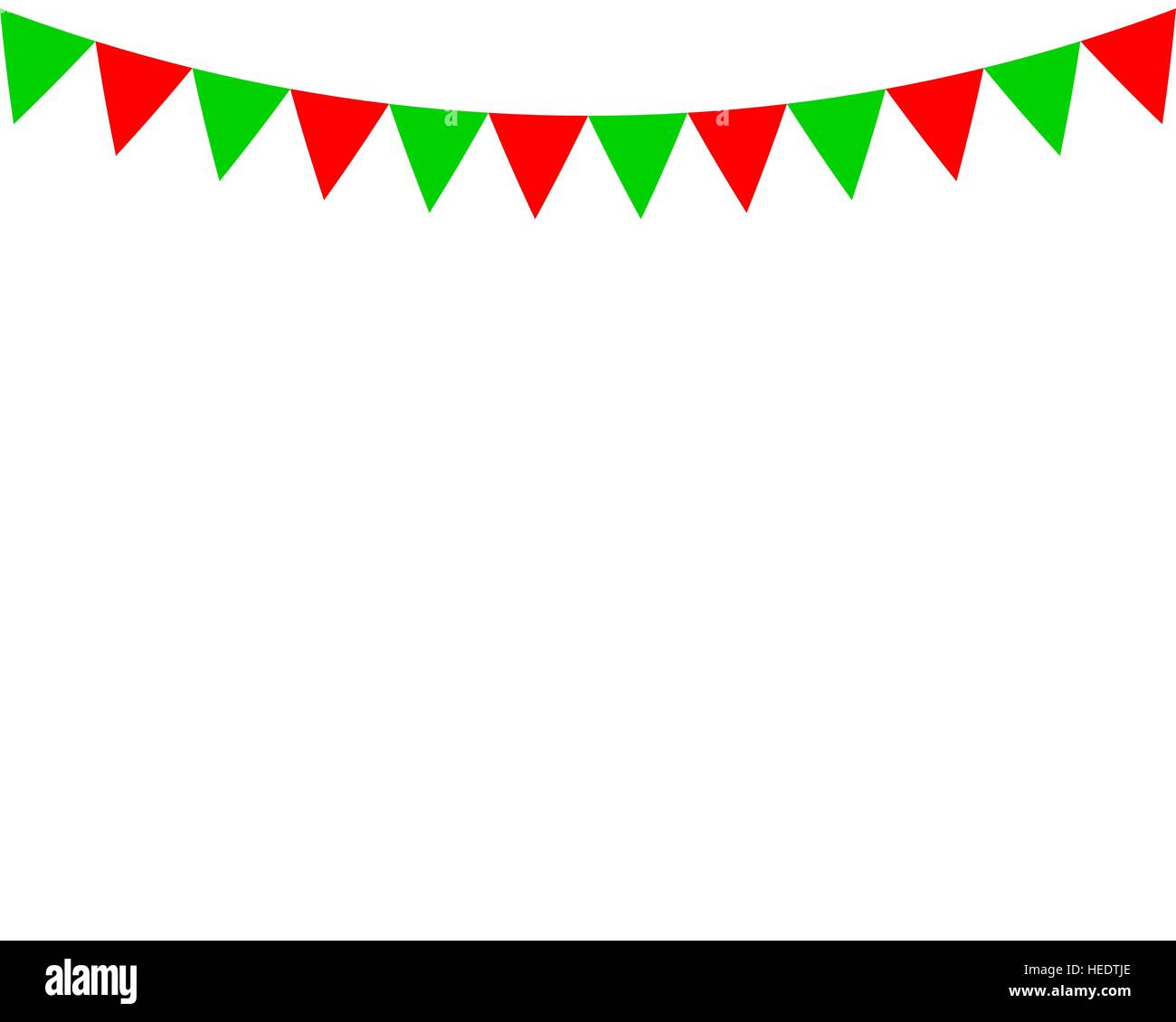 Decorative Flags On Greeting Card Template For A Happy Christmas