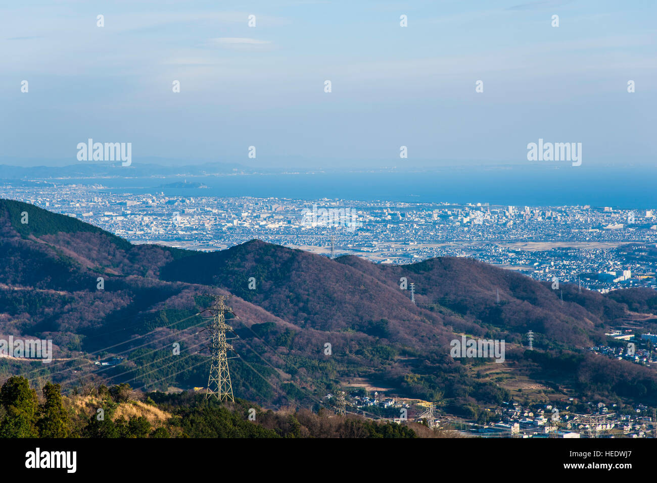 View from Nanohanadai, Yabitsu Pass, Hadano City, Kanagawa Prefecture, Japan Stock Photo