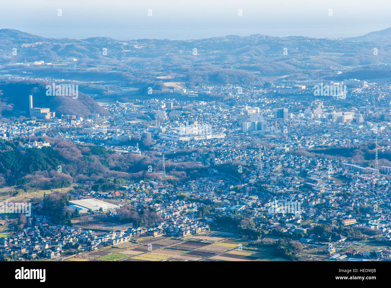 View from Nanohanadai, Yabitsu Pass, Hadano City, Kanagawa Prefecture, Japan Stock Photo