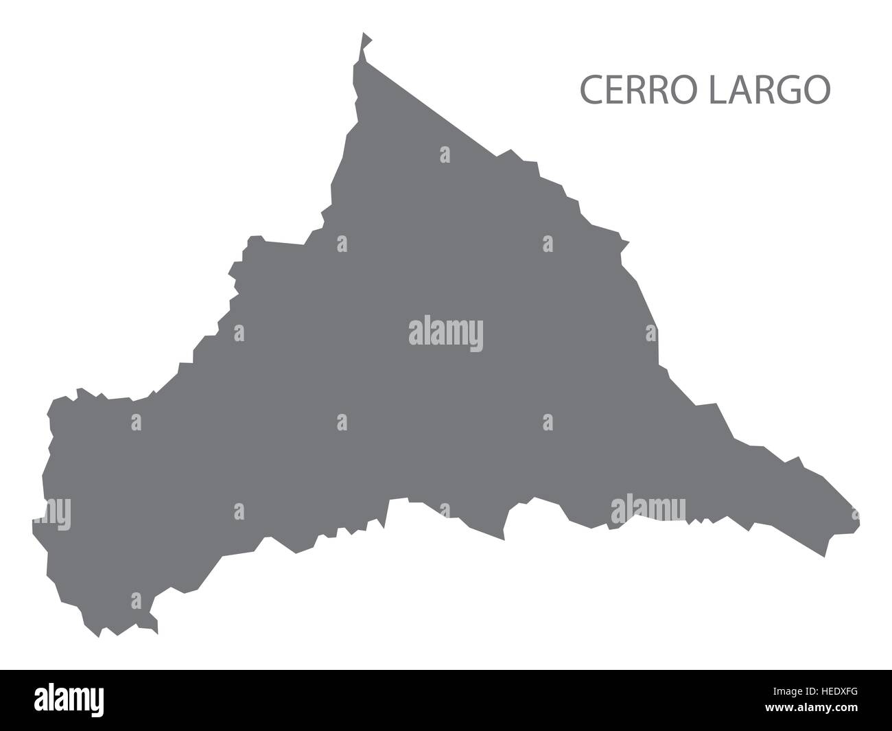Cerro Largo Uruguay Map in grey Stock Vector