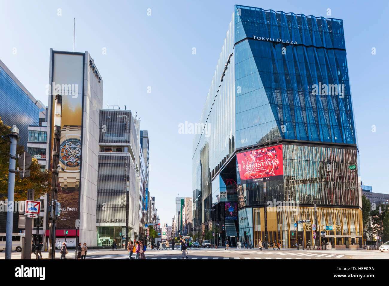 Japan, Honshu, Tokyo, Ginza, Tokyu Plaza and Sony Building Stock Photo ...