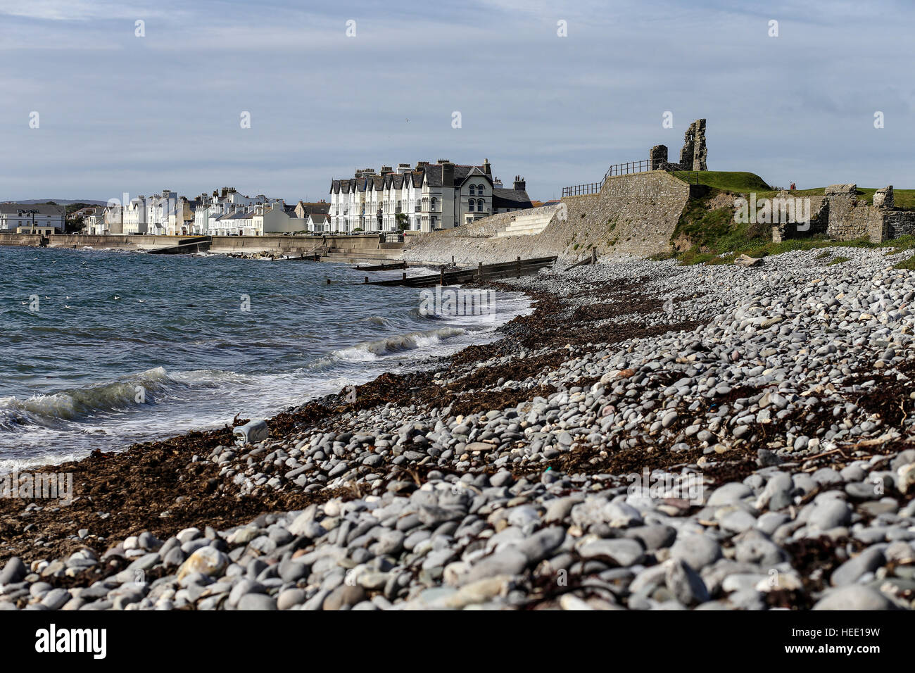 A view of Castletown, Isle of Man seen from the beach Stock Photo