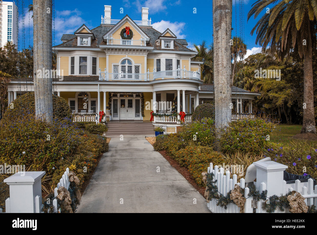 Historic Burroughs House circa 1901 in Fort Myers Florida Stock Photo