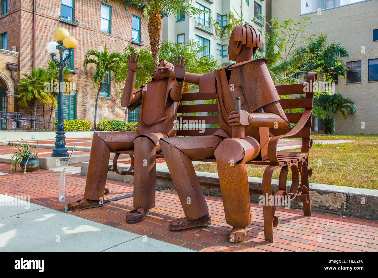 Metal Sculptures by Edgardo Carmona in downtown Fort Myers Florida