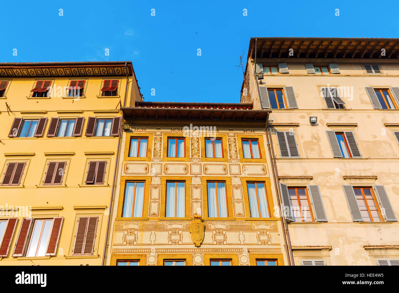 facades of historic buildings in Florence, Tuscany, Italy Stock Photo ...