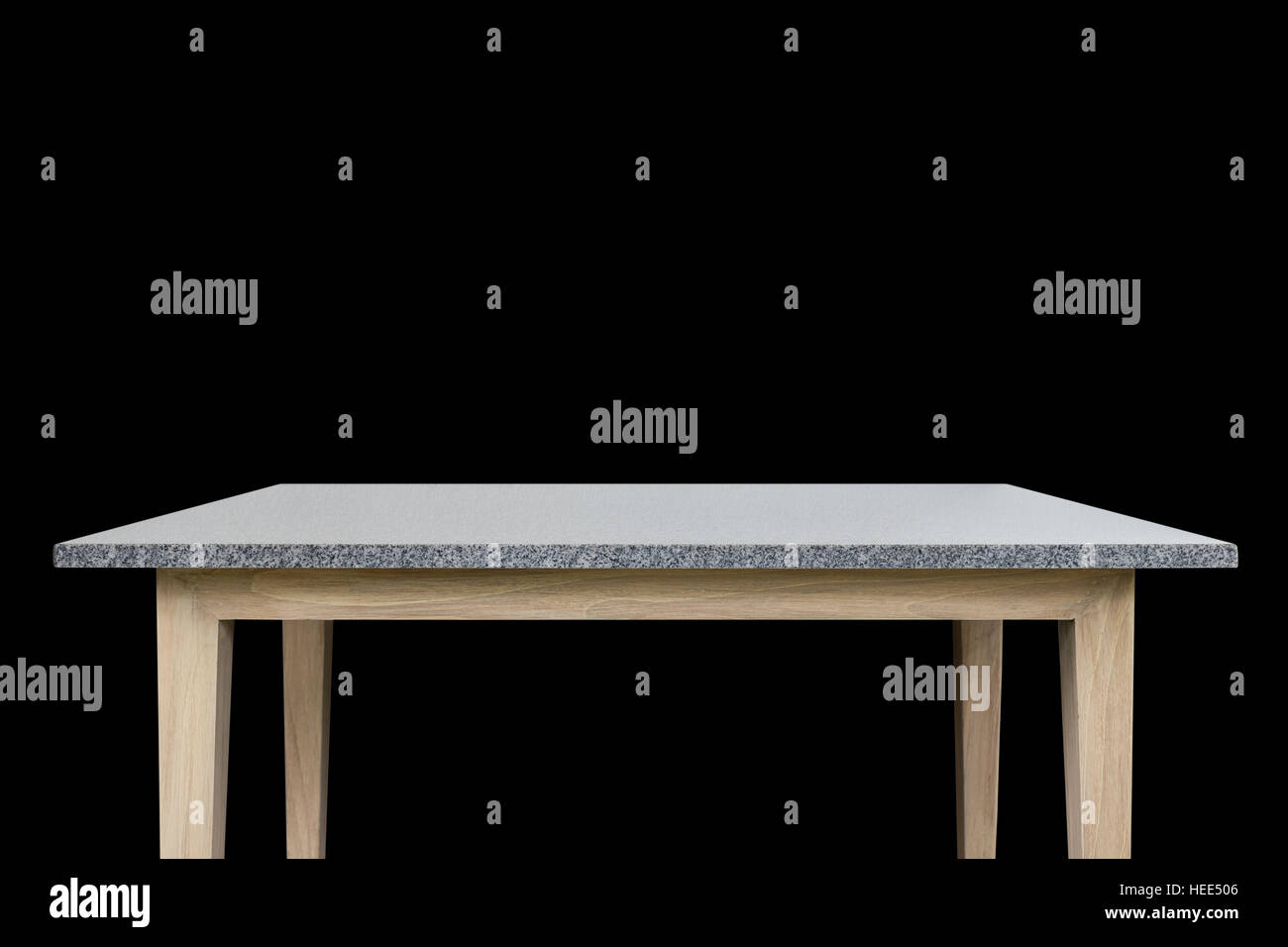 Empty top of granite stone table isolated on white background. For product display Stock Photo