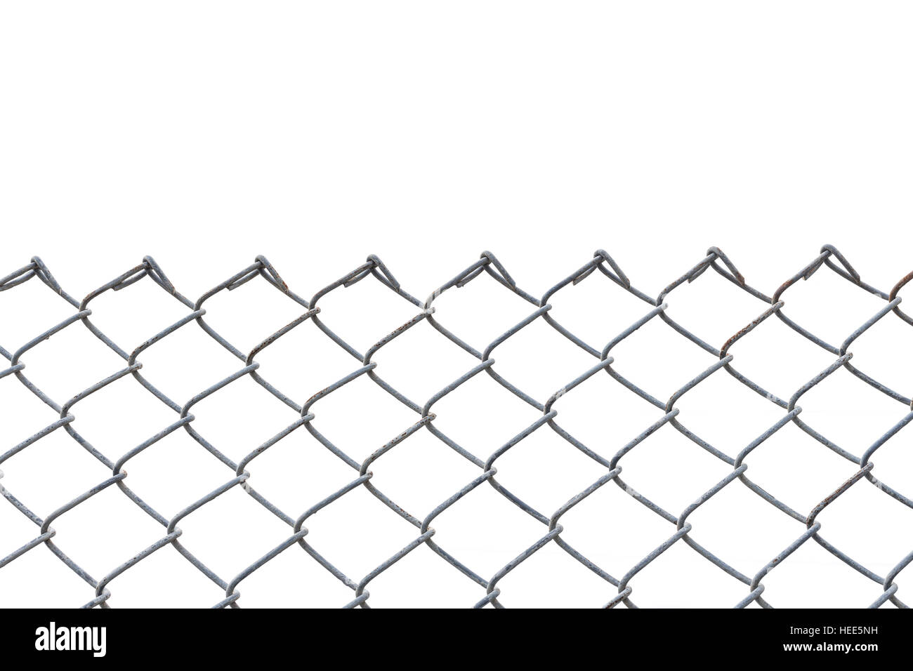 Old metal fence isolated on white background Stock Photo - Alamy