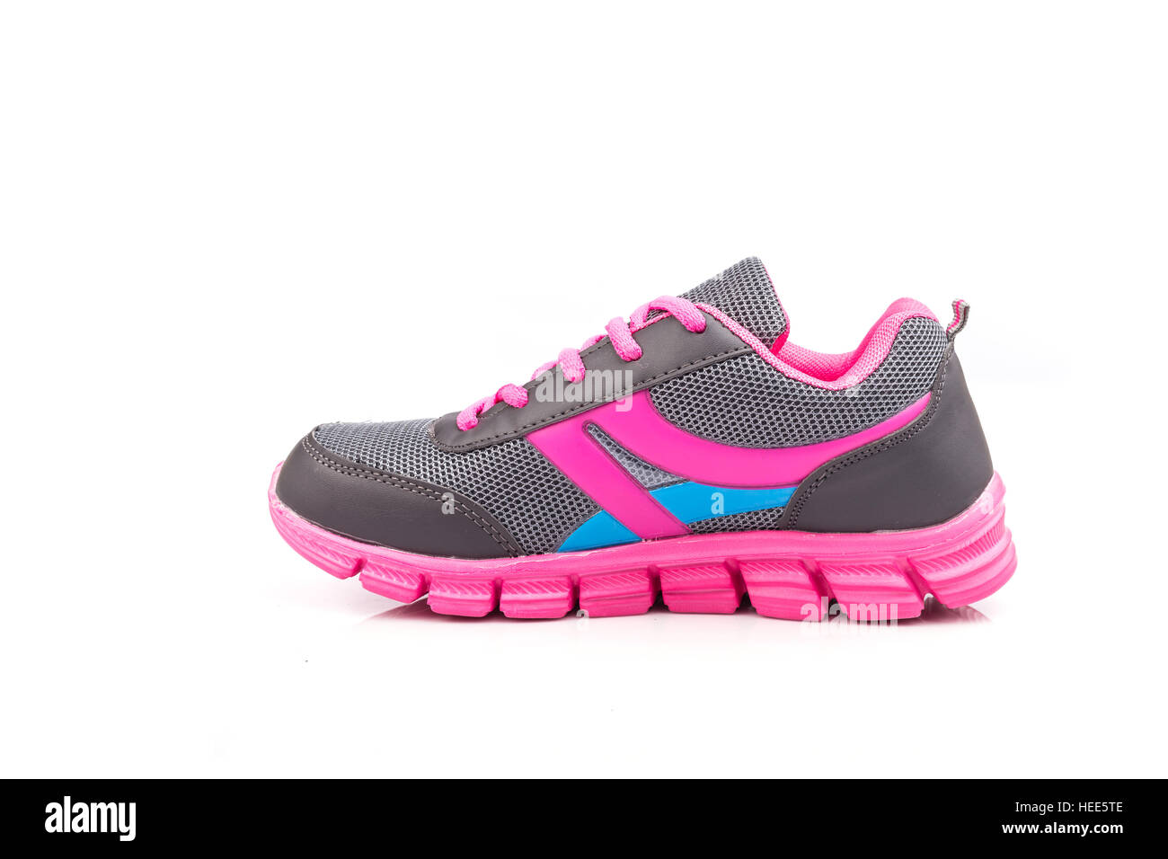 New pink sport shoe isolated on white background Stock Photo - Alamy